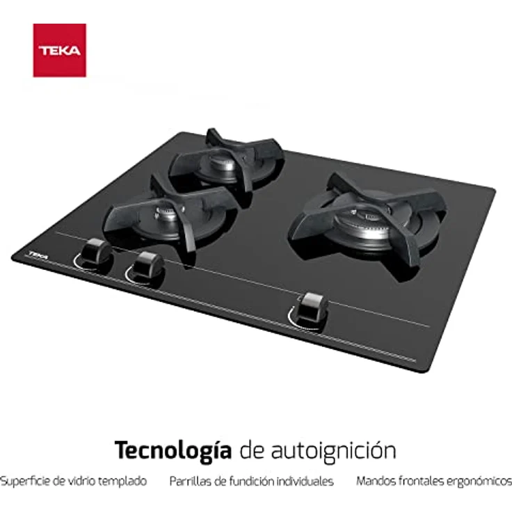 Teka GBC63010 Gaskochfeld Glas schwarz autark 60cm – Bild 3
