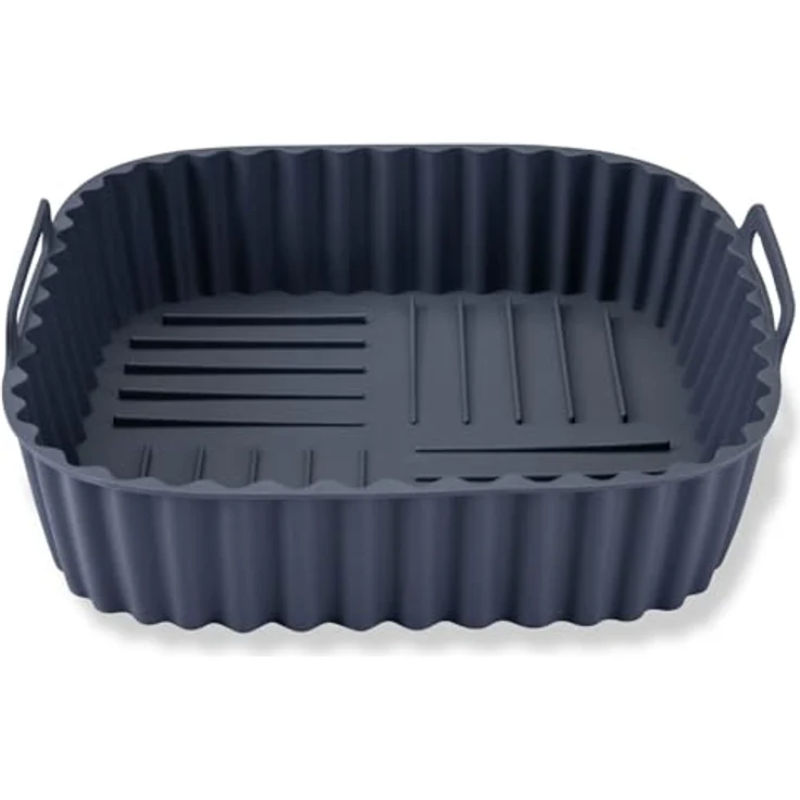 Fackelmann Silikonform für Heißluftfritteuse, 21 cm, eckig, aschgrau, antihaftbeschichtet, spülmaschinengeeignet – Bild 2