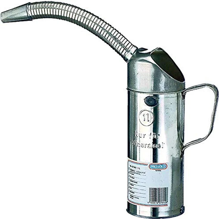 PRESSOL 7642 Messbecher Weißblech inklusive Flexauslauf Inhalt 1 Liter, Silber – Bild 1