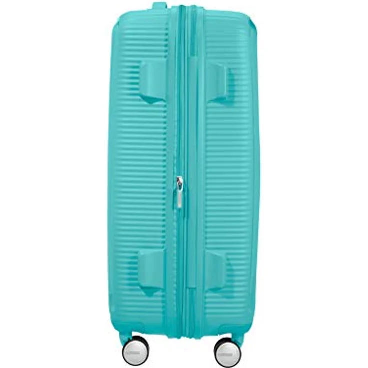 American Tourister Soundbox - Spinner M Erweiterbar Koffer, 67 cm, 71.5/81 L, Blau (Poolside Blue) – Bild 4