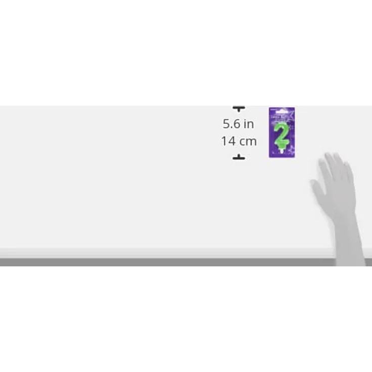 Amscan 9900763 - Zahlenkerze 2, Höhe 7,6 cm, Null, Grün, Glitzer, Tortenkerze, Kerze, Geburtstag, Kuchen, Dekoration – Bild 3