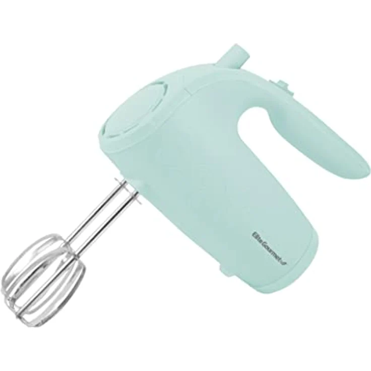 Elite Gourmet EHM003M Ultra Power Electric 5-Speed Kitchen Hand Mixer with 2 Extra Wide Stainless Steel Smooth Creamy Whipped Mixtures Plus Convenient, Beater Storage, Mint Blue – Bild 1