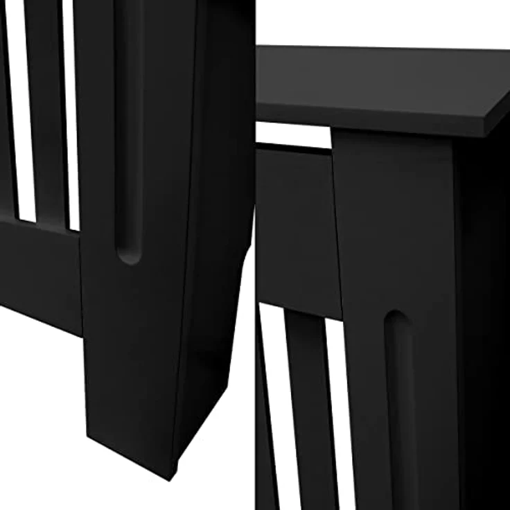 ECD Germany Heizkörperverkleidung Landhausstil, Schwarz, MDF lackiert, 78x19x82 cm mit einfacher Montage – Bild 4