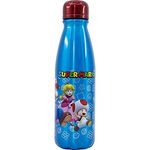 Super Mario Aluminium Trinkflasche 600 ml, auslaufsicheres Design für Kinder