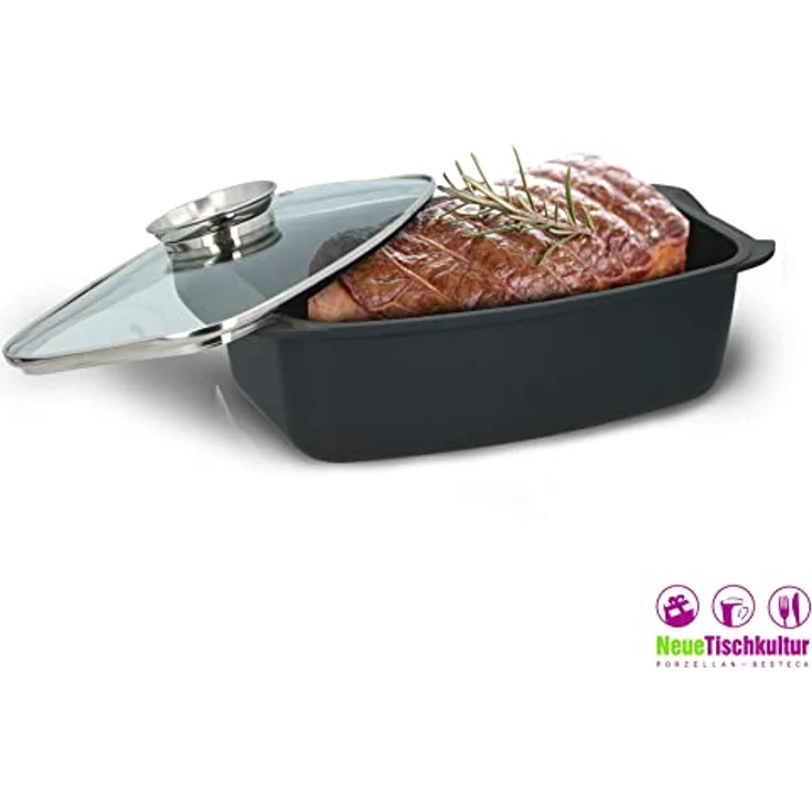 Aromabräter 5,5 L mit Glasdeckel Bratpfanne Gartopf neuetischkultur - Preisvergleich – Bild 2