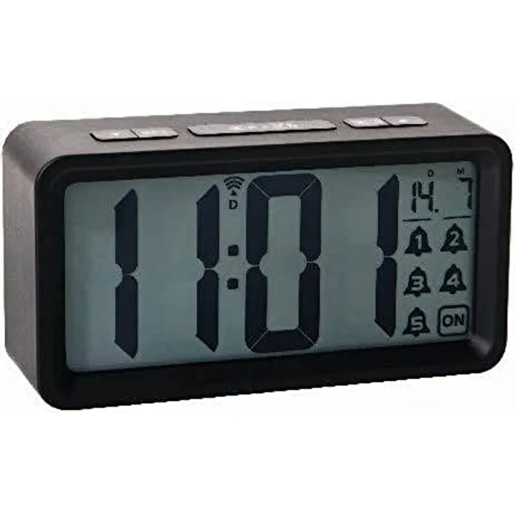 Technoline Techno Line WT496 Funk Wecker Schwarz Alarmzeiten 5, 129 x 40 x 67 mm