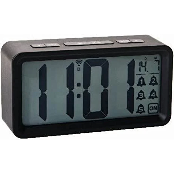 Technoline Techno Line WT496 Funk Wecker Schwarz Alarmzeiten 5, 129 x 40 x 67 mm