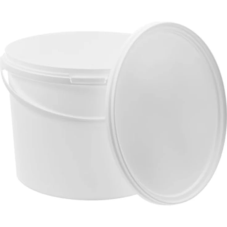 BenBow 10l Eimer mit Deckel, lebensmittelecht, luftdicht, auslaufsicher, geruchsneutral, weiß, mit Henkel, 10er Pack – Bild 1