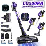 Grenintol Akku-Hand- und Stielstaubsauger, kabelloser Staubsauger mit 60000 Pa Saugkraft, 60 Minuten Akkulaufzeit, 8 in 1 Funktion, HEPA Filter, Auto- und ECO-Modus, beutellos