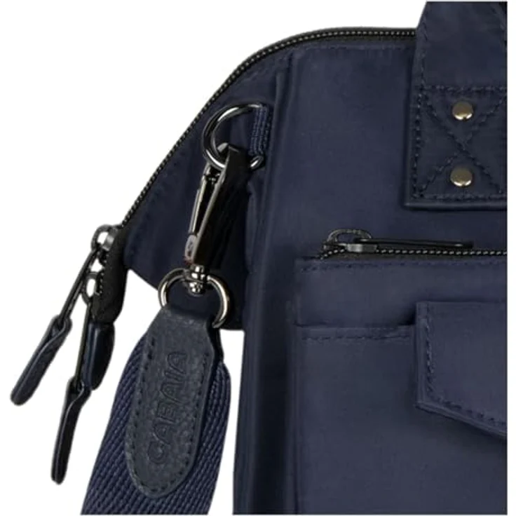 CABAIA Umhängetasche Crossbody M, aus recyceltem Polyamid mit auswechselbarer Vortasche und Molle-System, schwarz – Bild 5
