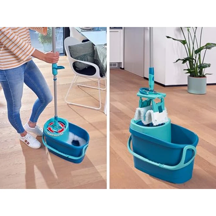 Leifheit Wischmopp Set CLEAN TWIST M Ergo (micro duo) + SUPERDUSTER M, mit 99% Keimreduktion, waschbaren Bezügen und teleskopierbarem Stiel – Bild 7