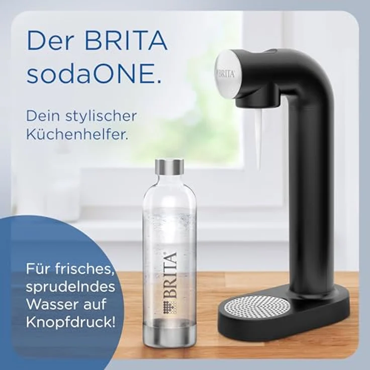 BRITA sodaONE Wassersprudler, inkl. CO2-Zylinder, 1 PET-Flasche, schwarz – Bild 2