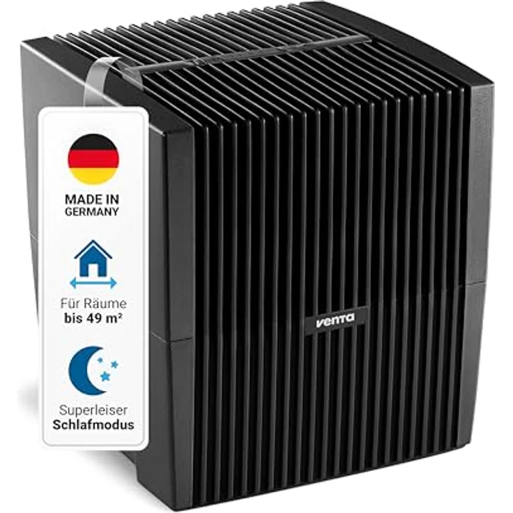 Venta Luftbefeuchter LW25 Classic Original, sehr leise 21 dB(A), energieeffizient 2 Watt, hygienische Kaltverdunstung, 7 l-Tank, für Räume bis 49 m², mit Duftfunktion – Bild 2