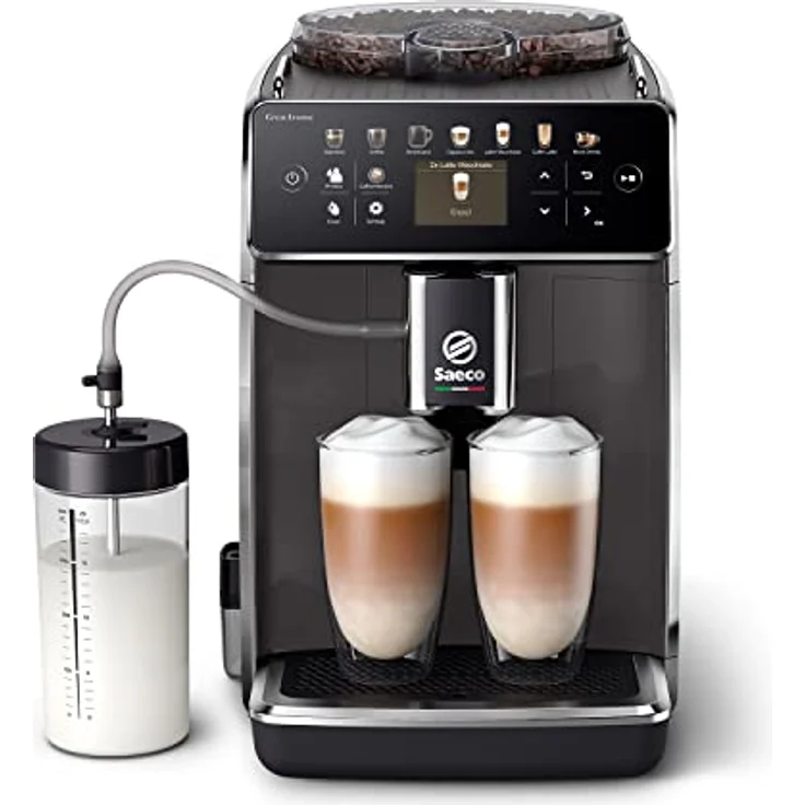 Saeco GranAroma Kaffeevollautomat – 14 Kaffeespezialitäten, Intuitives Farbdisplay, 4 Benutzerprofile, Keramikmahlwerk, 1500 Watt, 1800 Milliliter, 38.3 x 26.2 x 44.8 cm,(SM6580/10) – Bild 1