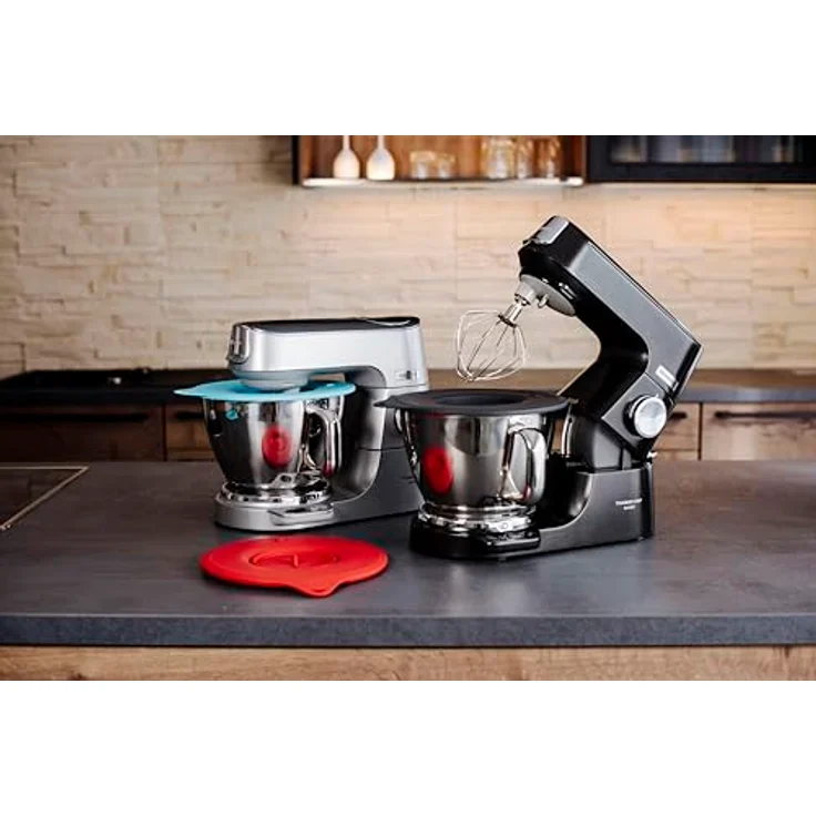 Kenny Professional Silikon Profi-Frischhaltedeckel "Überzieher" kompatibel mit Kenwood Chef XL Modellen, spülmaschinenfest mit Airlock-Ventil (Rubinrot) – Bild 2