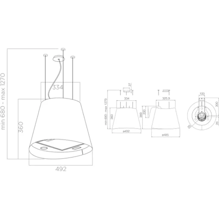 Elica Juno PRF0071972D Inselhaube 50 cm, Weiß, Umluftbetrieb, 620 m³/h Luftleistung, inkl. regenerierbarem Aktivkohlefilter – Bild 5