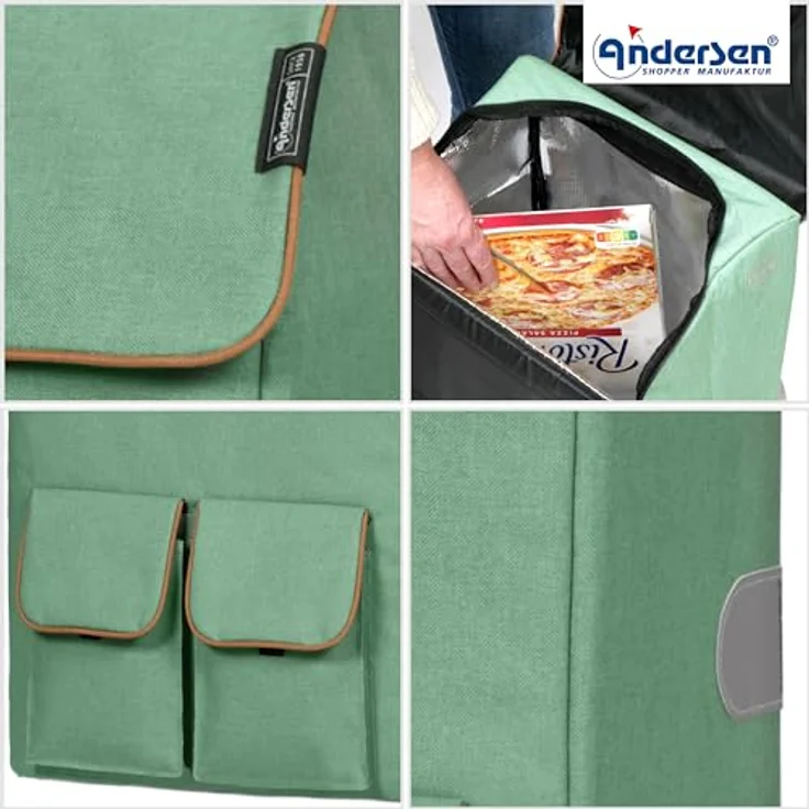 Andersen Shopper Quattro Shopper Ipek Ma Einkaufstrolley, 58 cm, salbeigrün, 100% Polyester, 35 x 22 cm – Bild 5