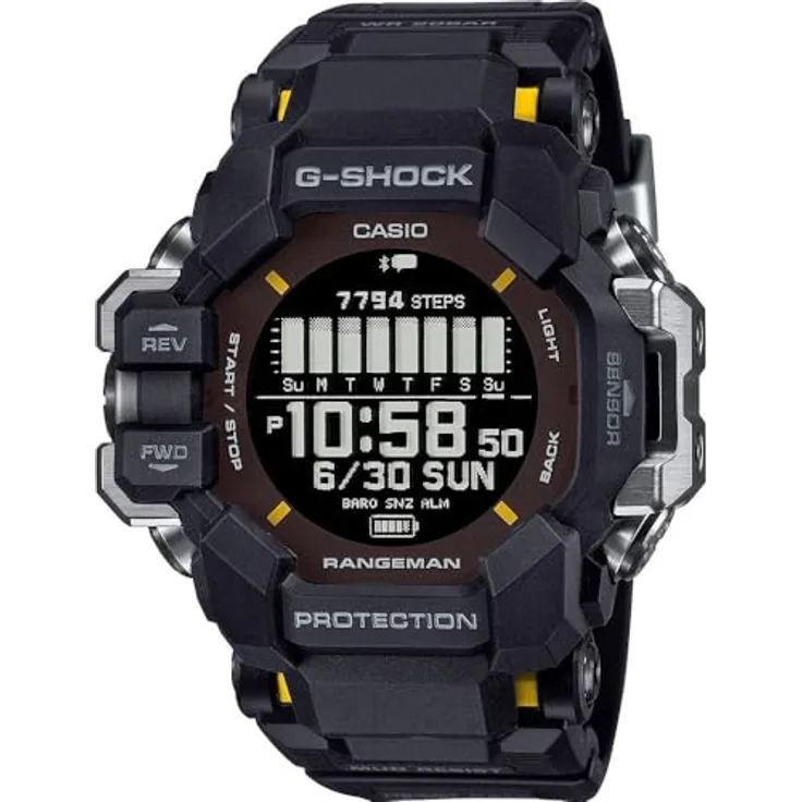 Casio GPR-H1000-1ER, digitale RANGEMAN Armbanduhr mit Bluetooth, Solarenergie, Herzfrequenzmesser und wasserdicht bis 20 bar, Schwarz