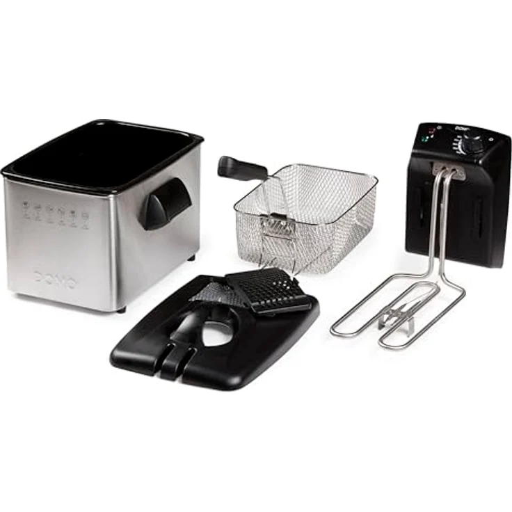 Domo Fritteuse DO465FR, 4 Liter Fassungsvermögen, Thermostat, 3000 Watt, silber – Bild 6
