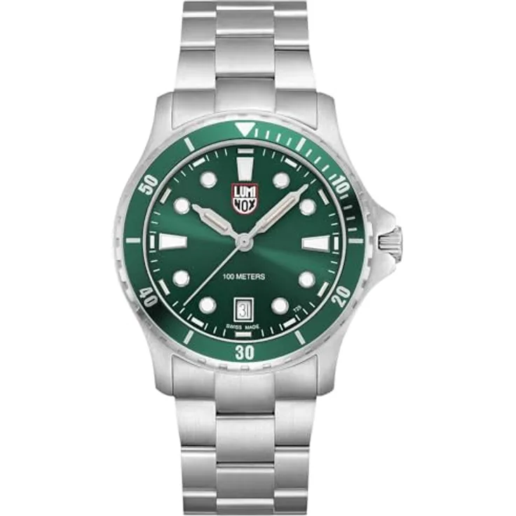 Luminox Herrenuhr Sport Timer Stahl/Grün XS.0957, Schweizer Quarzwerk, Antireflex-Saphirglas