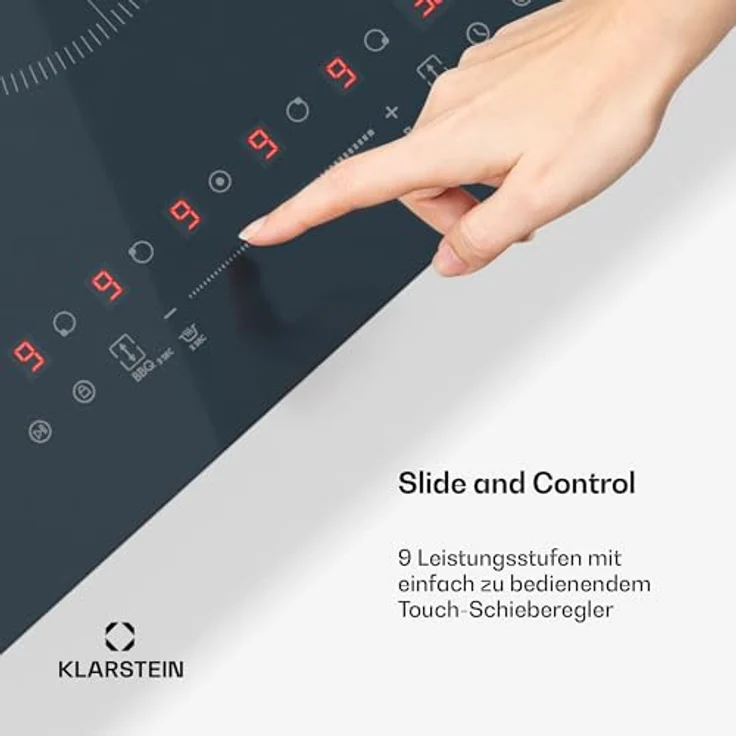 Klarstein Delicatessa 90 Flex Induktionskochfeld – 5-Zonen-Einbaukochfeld, 9.500 W Mit Thermoboost, Flexzone, Sensecontrol, Timer Und Kindersicherung, Glaskeramik Anthrazit, 90-cm-Design – Bild 6