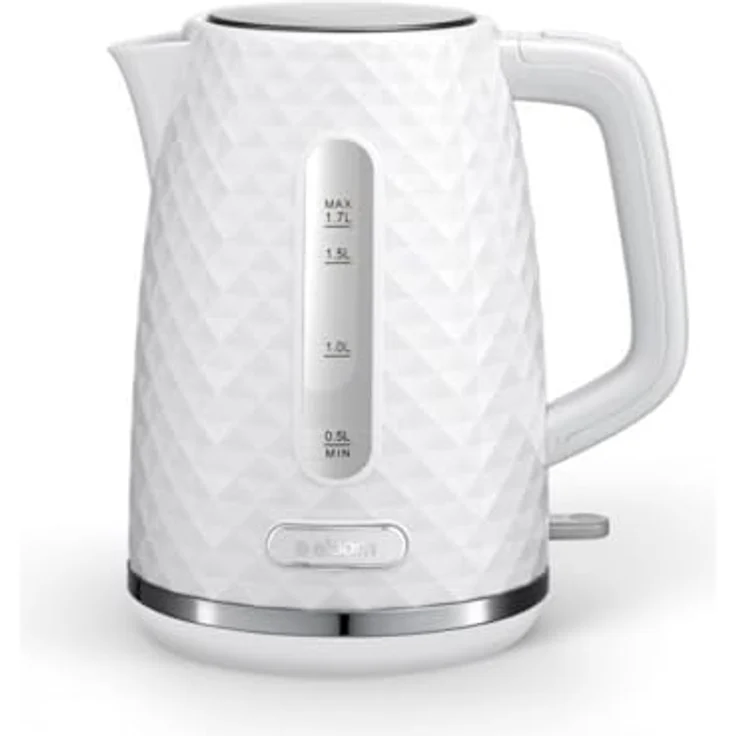 Eldom C280B ELLI Wasserkocher, 2200W, 1,7 l, Kontrollleuchte, rotierende Basis, Wasserstandsanzeige, Kunststoff, weiß – Bild 2