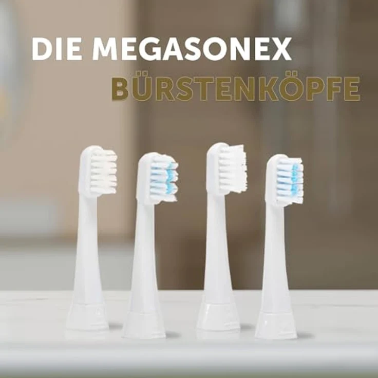 MEGASONEX M8 Zahnbürstenkopf flat SOFT, 20er Pack mit ultrafeinen Dupont Tynex Fasern für gründliche Plaqueentfernung – Bild 3