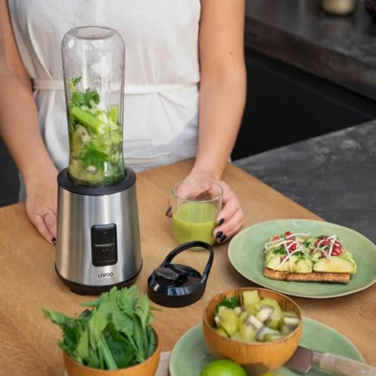 Livoo DOP240, Standmixer mit 600 ml Fassungsvermögen, 300 W Leistung, Edelstahlkörper und spülmaschinenfesten Teilen – Bild 2