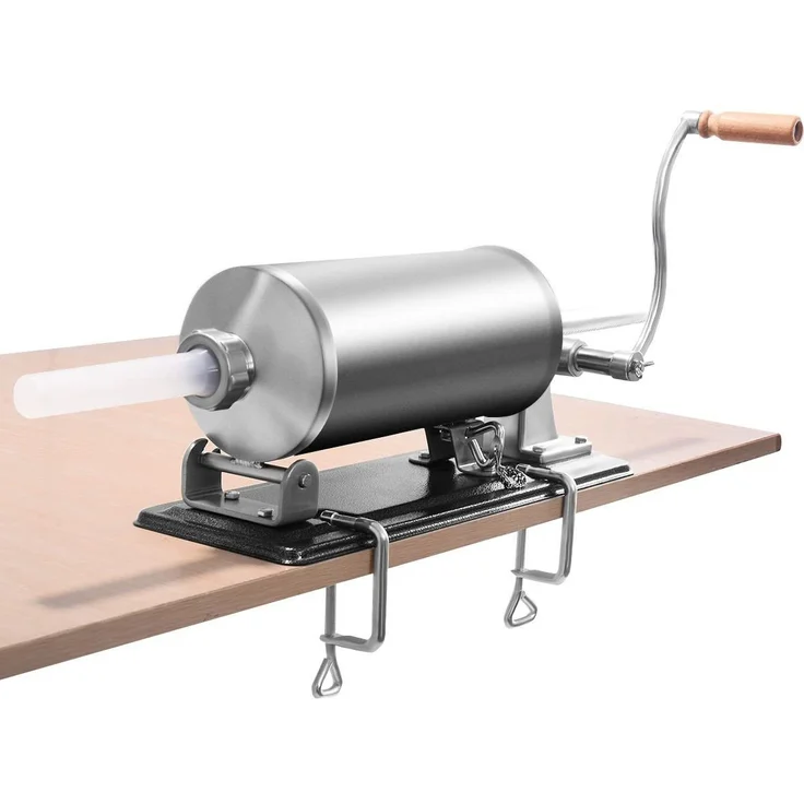 COSTWAY Wurstfüllaufsatz, Wurstmaschine mit 4 Füllrohre & Tischklemme, 4,8L, Aluminium & Edelstahl – Bild 1
