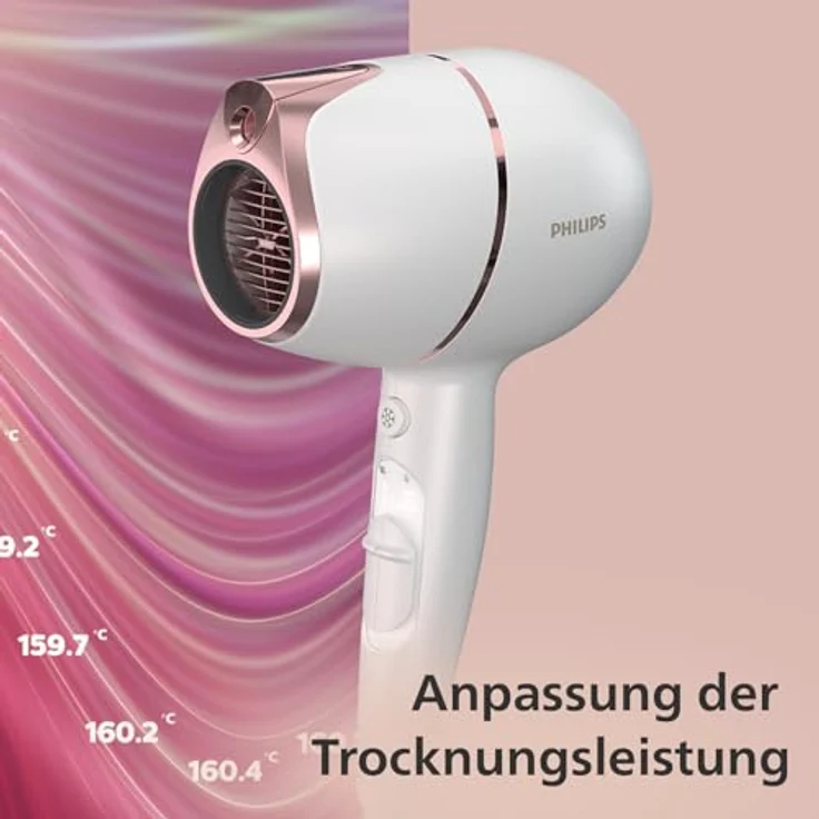 Philips BHD628-00 Prestige Haartrockner, 1800 Watt, Stylingdüse, Trocknungsdüse, Diffusor, weiß – Bild 3