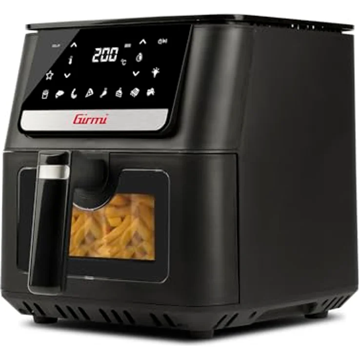 Girmi Heißluftfritteuse FG84 Ecofrit Crisp, 6,5 l, 1700W, 8 Programme, LCD Touch Display, Temperaturregler bis 200°C – Bild 2