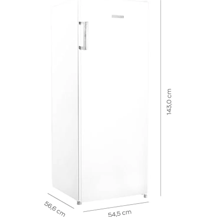 Heinrich´s HVK 3196, freistehender Vollraumkühlschrank 241L mit LED-Beleuchtung, 5 Glasablagen, Gemüsefach, 4 Türablagen, wechselbarem Türanschlag, leise 39dB, Weiß – Bild 5