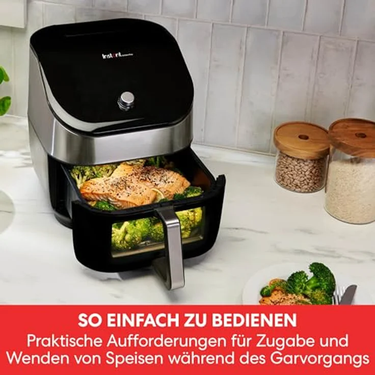 Instant Pot Instant Vortex Plus mit ClearCook - 5.7L Digitale Gesunde Heißluftfritteuse, Edelstahl, 6-in-1 Smart Programme, 1700W – Bild 4