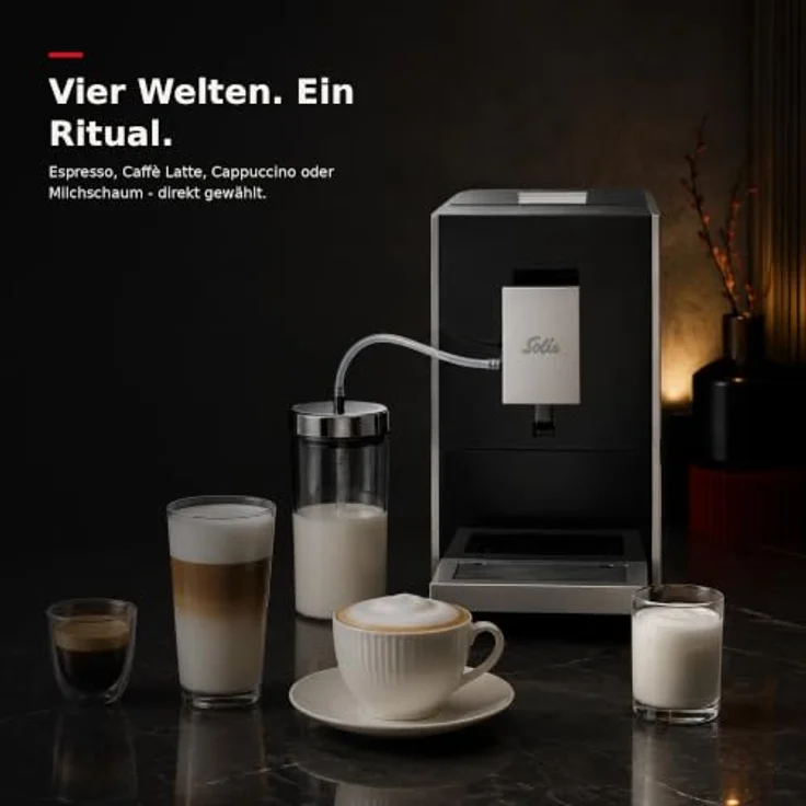 Solis Masterbrew Compact Typ 1200, Kaffeevollautomat mit Mahlwerk und Milchsystem, platzsparend, 18 cm Breite, 2 Jahre Garantie – Bild 3