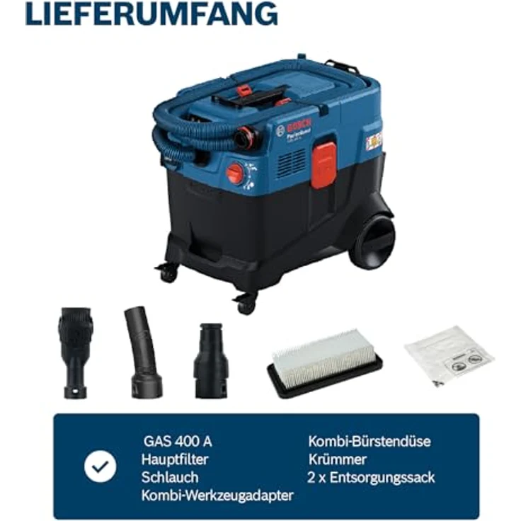 BOSCH Bodenstaubsauger GAS 400 A Professional, Mit Filterbeutel – Bild 6