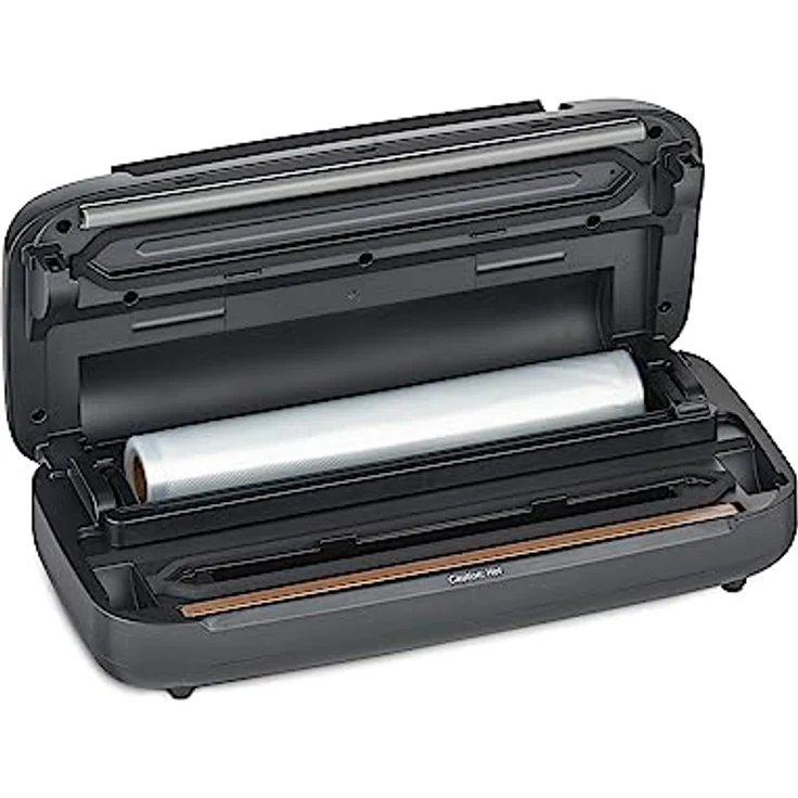 CASO VRH 590 advanced Vakuumierer - bis 125 Vakuumiervorgänge non-stop, 2,5 mm dicke Schweißnaht, integriertes Rollenfach mit praktischem Cutter, Edelstahlfront mit Anti‐Fingerprint Beschichtung – Bild 2