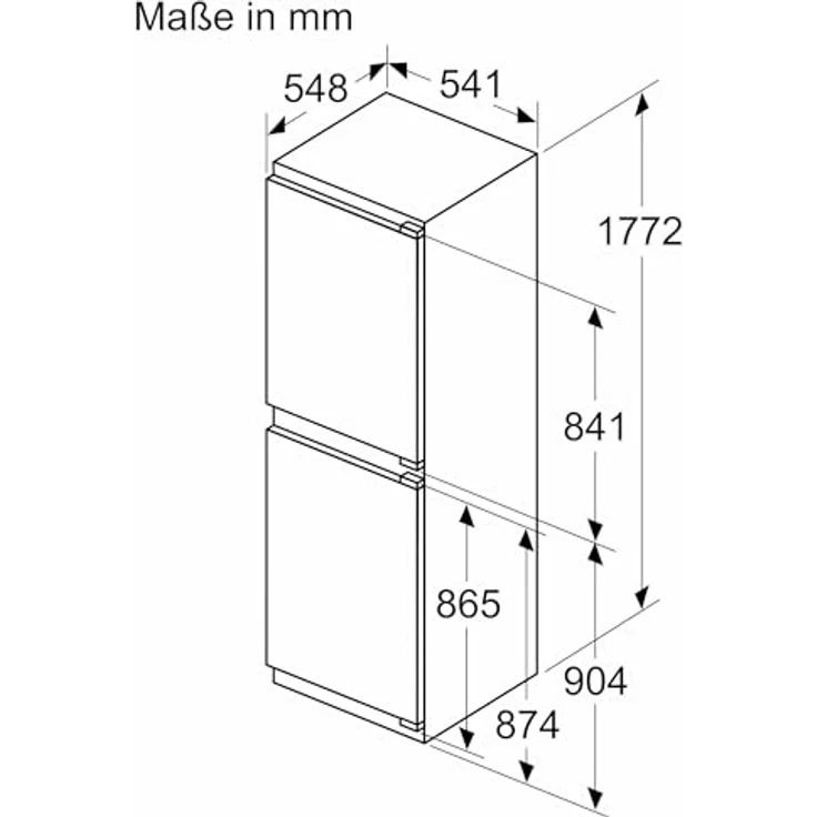 SIEMENS KI85NNFE0 iQ100 Einbau-Kühl-Gefrier-Kombination, 177,2 x 54,1 cm, 150 L Kühlen + 99 L Gefrieren, noFrost, autoAirflow, LED-Licht - Elegantes Edelstahl-Design – Bild 4