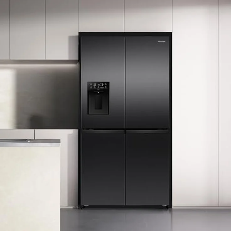 Hisense RQ5P640SYKD French Door Kühl-Gefrier-Kombination, 390 l Kühlvolumen, 250 l Gefriervolumen, schwarz, mit LED-Innenbeleuchtung und Schnellgefrier-Funktion – Bild 11