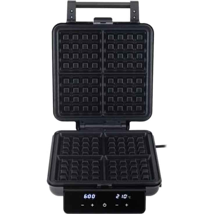 ADLER EUROPE 4-in-1 Sandwichmaker AD 3096, Sandwich-Toaster, Waffeleisen und Kontaktgrill, 2200 W, Temperaturregelung, Antihaftbeschichtung, Schwarz/Silber – Bild 6