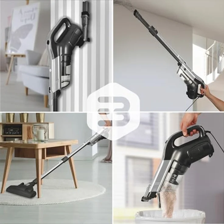 Balter Vento H3, Handstaubsauger mit 600W, beutellos, modulares Saugrohr, 7m Kabel, Silber – Bild 2