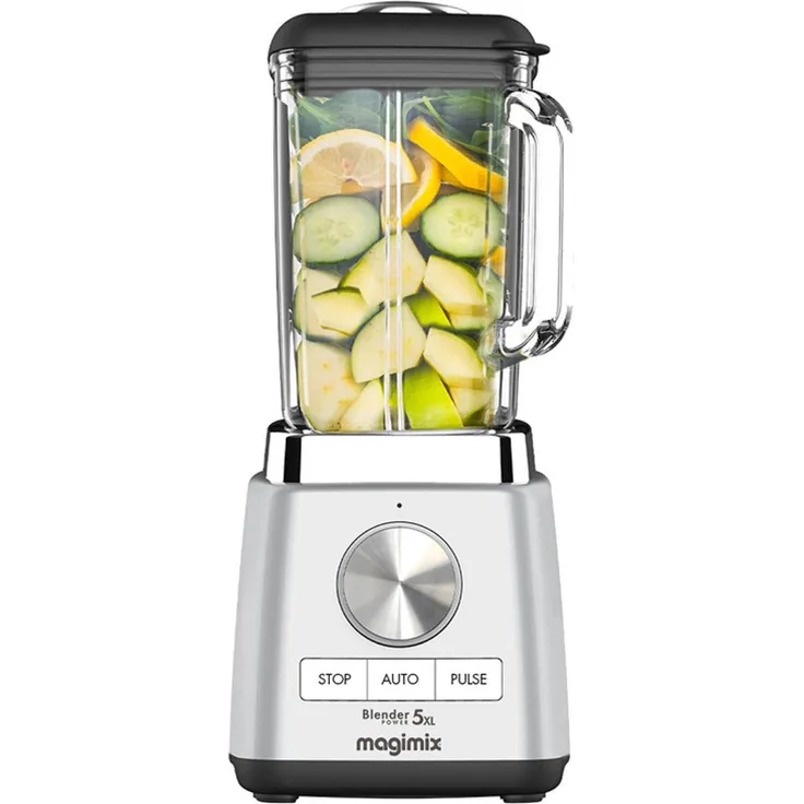 Magimix Blender Power 5 XL, Standmixer mit 1500 Watt, 2 Liter Kapazität, Silber, inklusive Rezeptbuch und Reinigungsprogramm