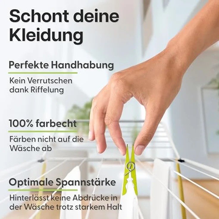 Wäscheklammern 50 Stück aus Kunststoff mit stabiler Aussenringfeder – Bild 3