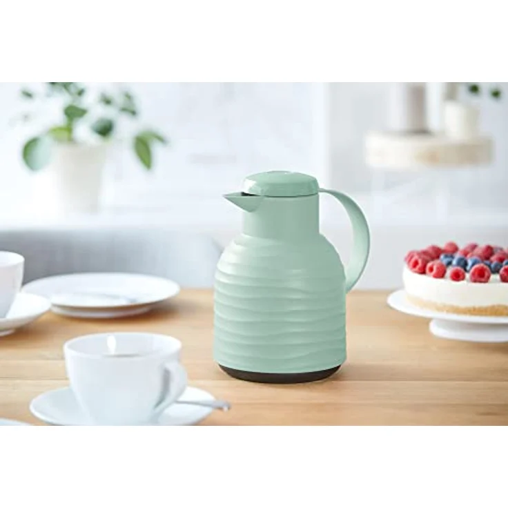 Emsa N4010800 Samba Wave Isolierkanne 1,0 Liter minze Quick-Press Kunststoff, Glas-Isolierkolben, Kaffeekanne: 12h heiß-24h kalt, made in Germany, 100 % dicht, minze – Bild 3