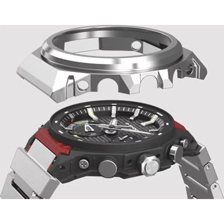 Casio G-Shock G-Steel GST-B1000D-1AER, Solar-Quarzuhr aus Edelstahl mit Bluetooth-Verbindung, Silber/Schwarz – Bild 6