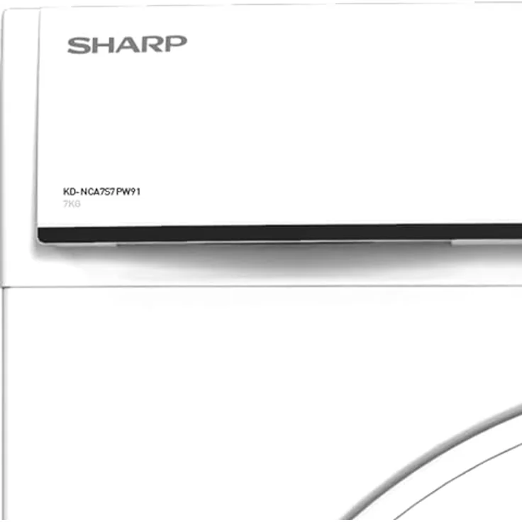 Sharp KD-NCA7S7PW91-DE Kondenstrockner, 7kg, LED-Display/Trommelbeleuchtung, 15 Trockenprogramme inkl. 12-Minuten-Schnelltrockenprogramm, Startzeitvorwahl - Edelstahltrommel, B, weiß – Bild 2