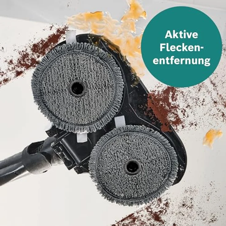 Bosch Mikrofaser-Wischpads BHZUPAD1, 2x 2er Set, passend für Akku-Staubsauger Unlimited 7 ProHygienic Aqua, langlebig, gründlich, weich, waschbar, grau – Bild 4