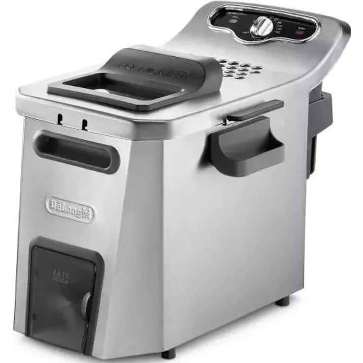 De'Longhi FZ44851, Edelstahl Fritteuse mit 5 l Fassungsvermögen und 3200 W Leistung, spülmaschinengeeignet, sicherheitsgeprüft