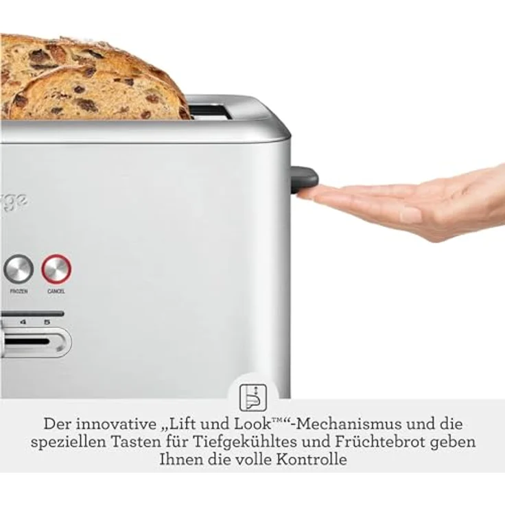 SAGE STA730 the Bit More 4-Scheiben Toaster mit LED-Fortschrittsanzeige, Gebürstetes Edelstahl - Preisvergleich – Bild 5