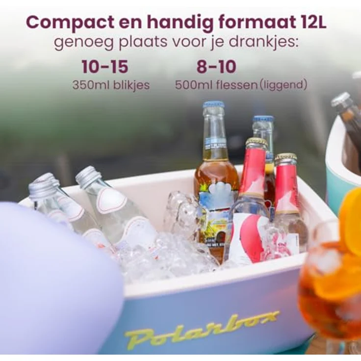 Polarbox Vintage Kühlbox, 12 l, orange-rosa, leicht und langlebig, ideal für Ausflüge und Picknicks – Bild 4