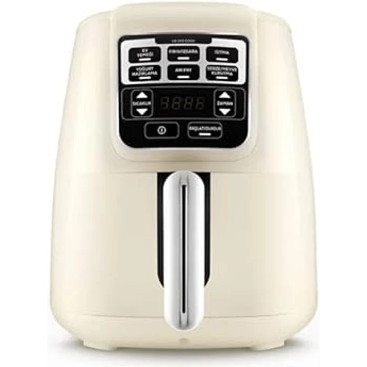 Karaca Heißluftfritteuse Air Cook XL 2 in 1 Airfryer Sternenlicht, 4 Liter Fassungsvermögen, 1550 Watt, Türkisch panelt – Bild 6
